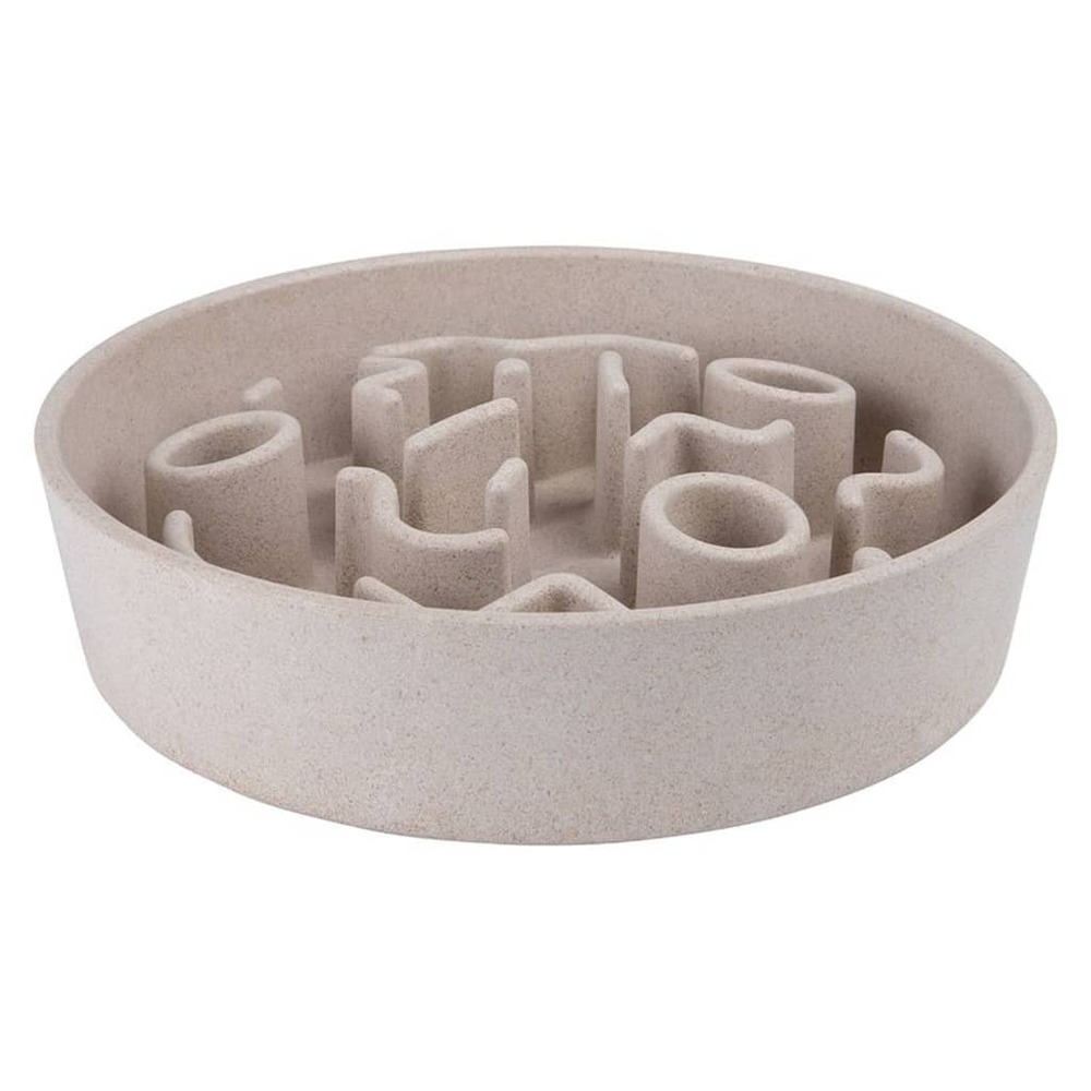 Mangeoire lente pour chiens bambou 21 cm merengue