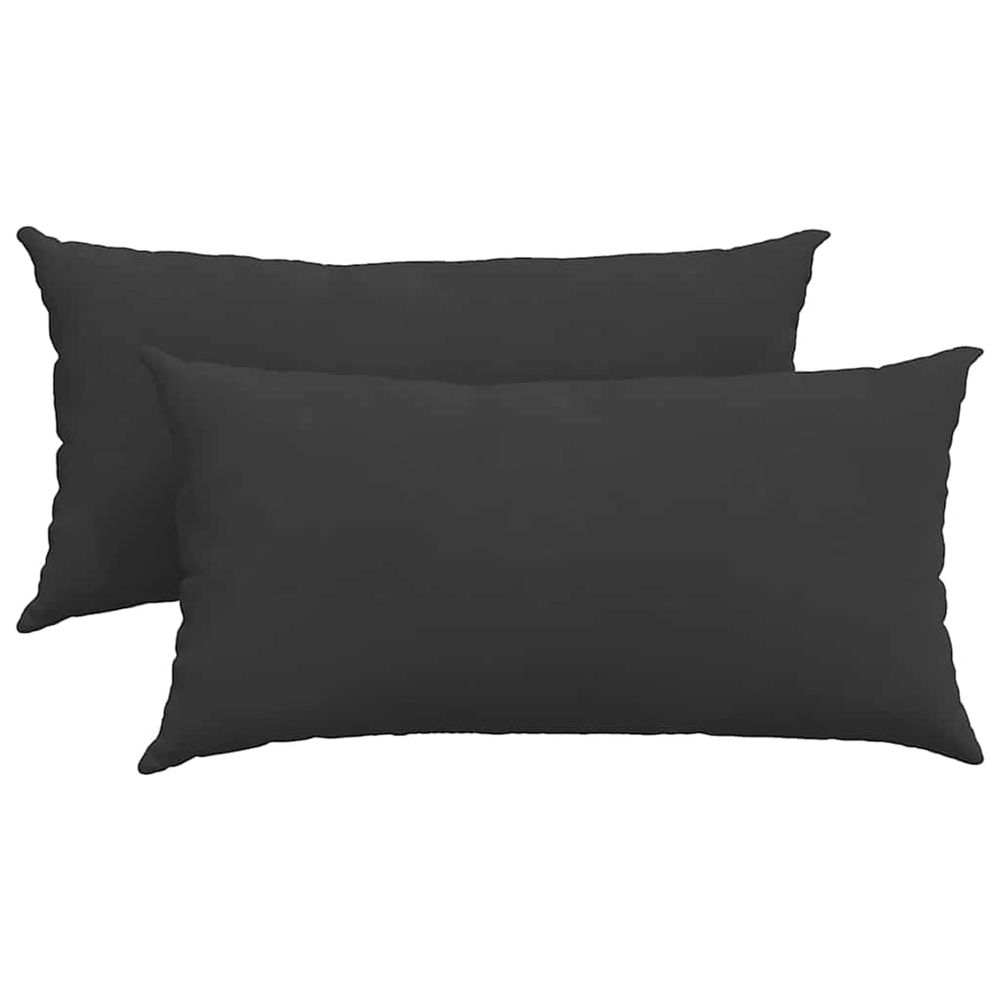 Coussins de canapé 2 pc tissu noir 80 x 40 cm