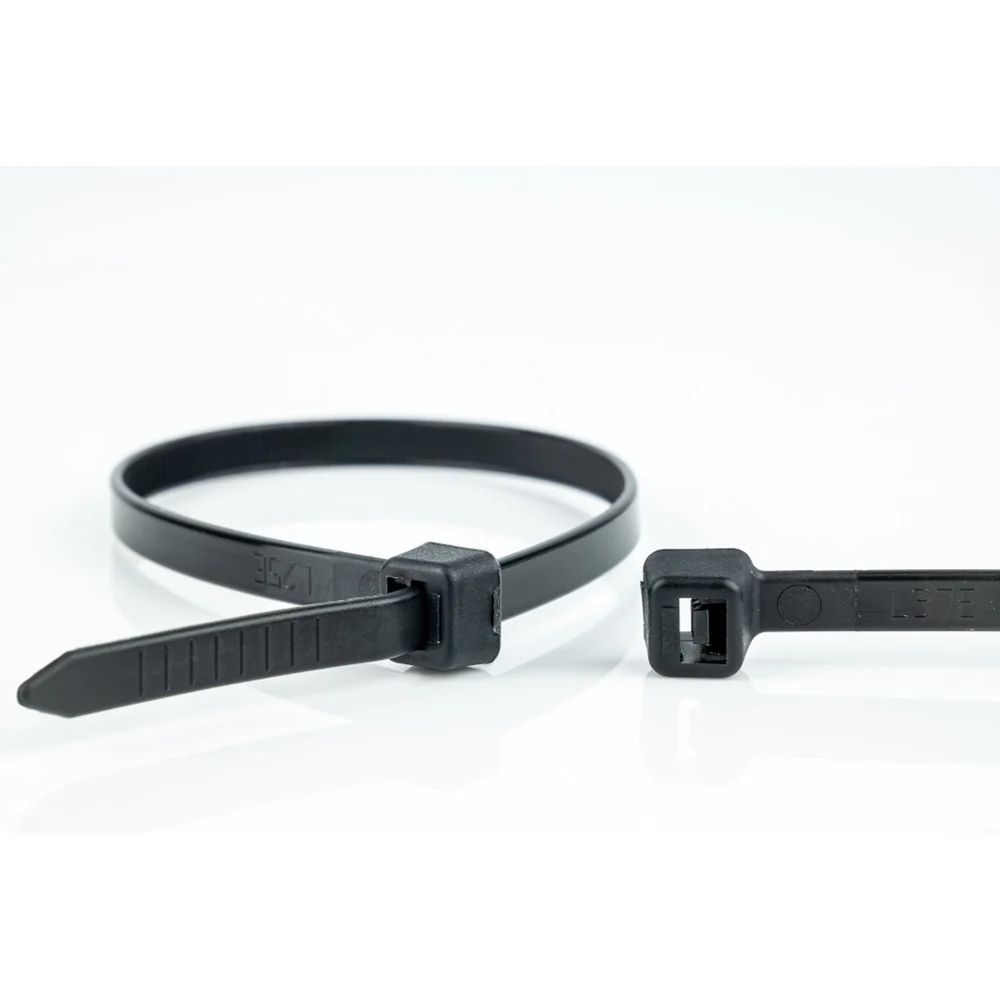Colliers de serrage 200mm noirs, attaches de câbles uv, 100 pièces