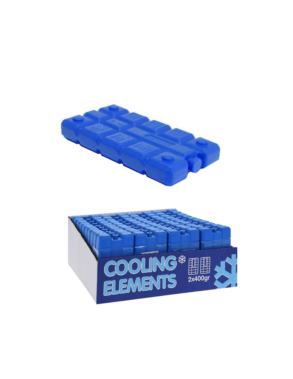 Pack 2 glacières pour réfrigérateurs portables 400cl 16x9,5x6,5cm couleurs assorties