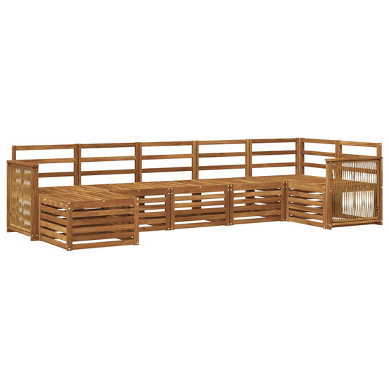 Ensemble de canapé d'angle 6 pcs naturel bois d'acacia massif