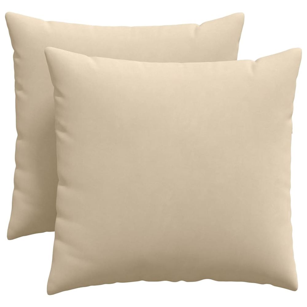 Coussins de canapé 2 pc tissu crème 50 x 50 cm