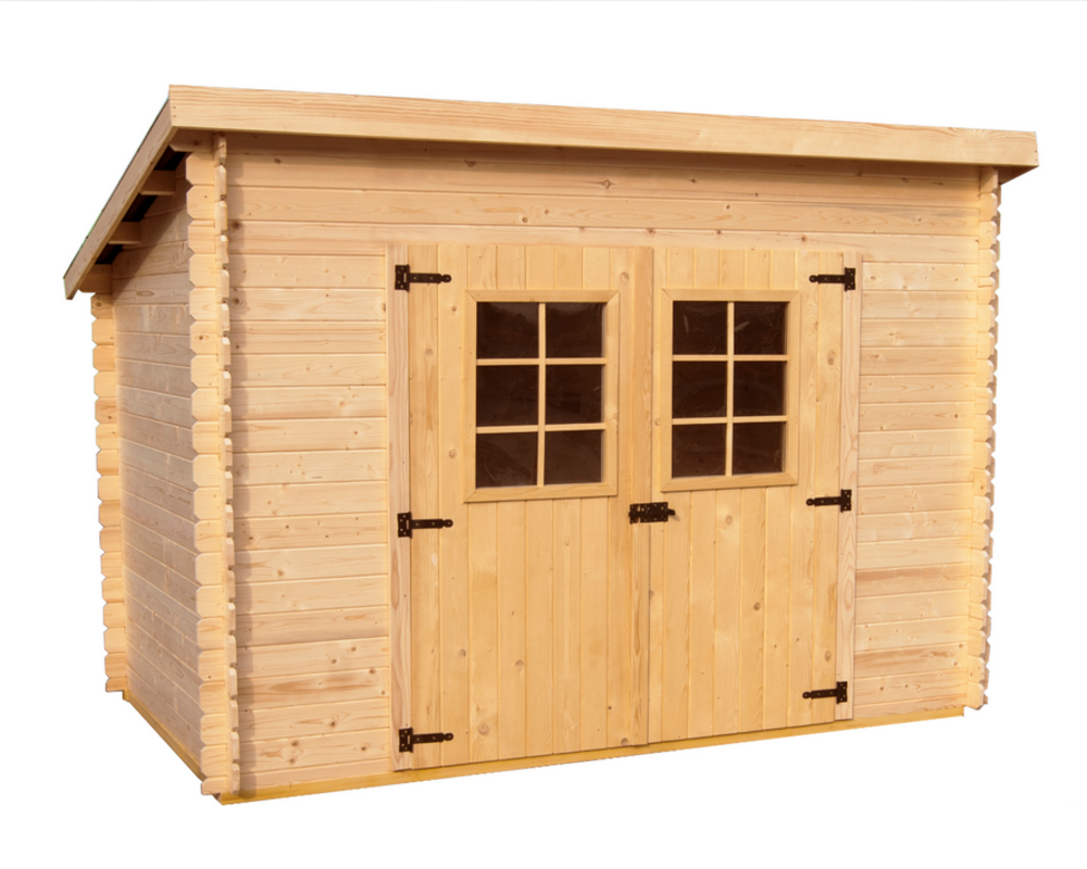 Abri madriers massifs 4.59 m² bois naturel - ch3019.02n