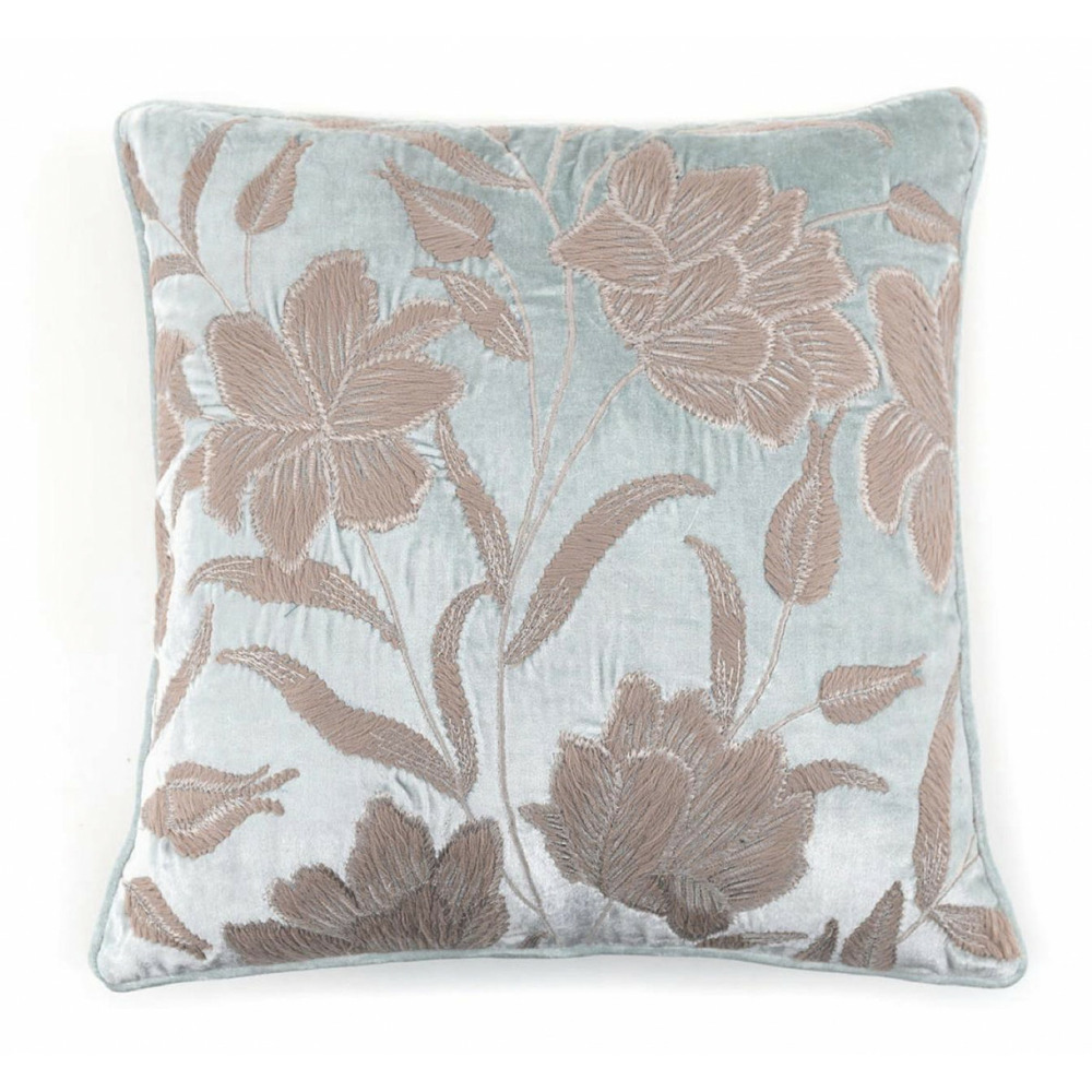 Coussin viscose argent - décoration d'autrefois