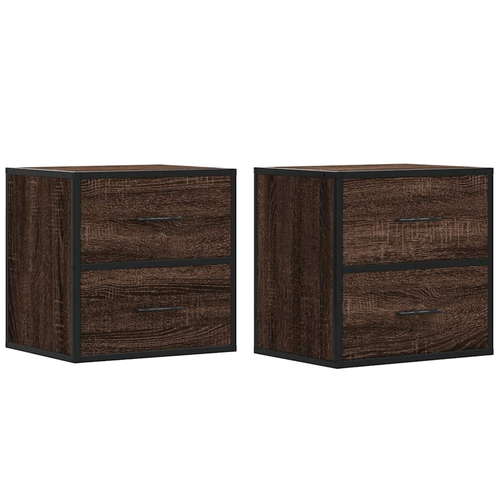 Tables de chevet murales 2 pcs chêne marron 40x31x39,5 cm