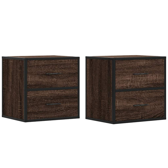 Tables de chevet murales 2 pcs chêne marron 40x31x39,5 cm