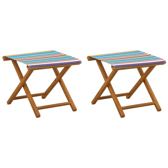 Chaise longue 2 pcs bois d'eucalyptus massif multicolore bain de soleil