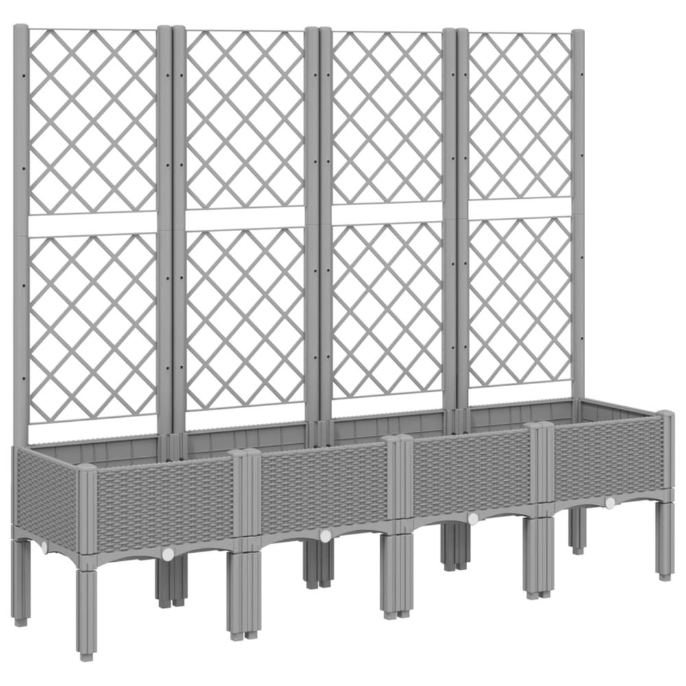 Jardinière d'extérieur avec treillis gris clair 160x40x142 cm pp