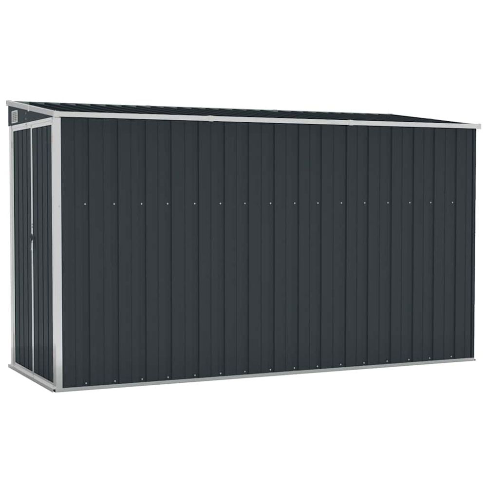 Abri de jardin mural anthracite 118x288x178 cm acier
