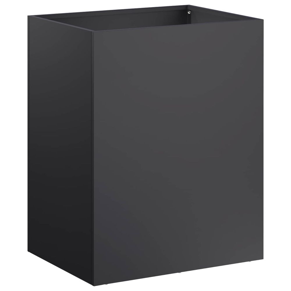 Cache-pot de jardin noir 40 x 30 x 50 cm acier laminé à froid
