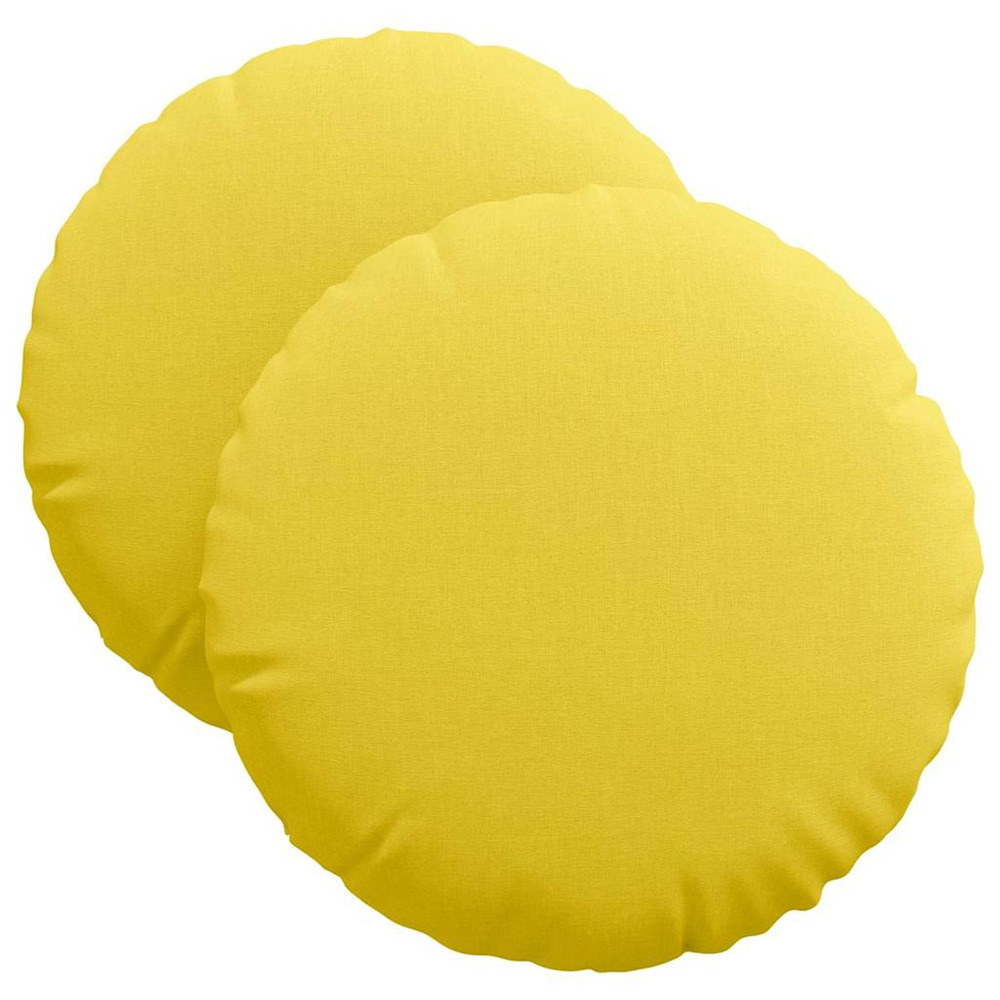 Coussins de siège 2 pcs jaune clair ø40 x 13 cm tissu