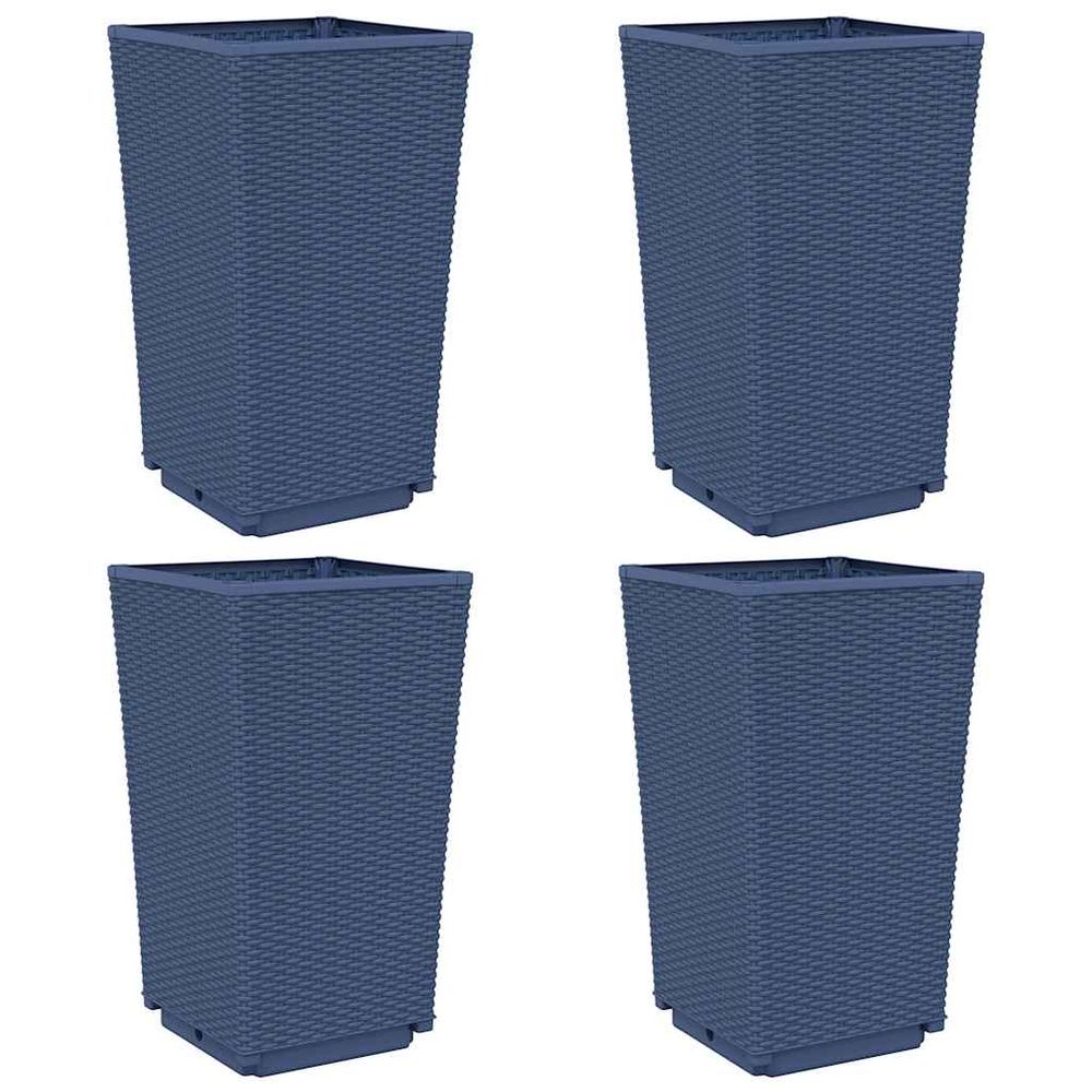 Jardinières 4 pcs bleu gris 32,5x32,5x57 cm pp