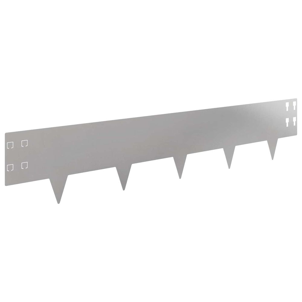 Bordure de pelouse 30 pc 100 x 20 cm acier argenté