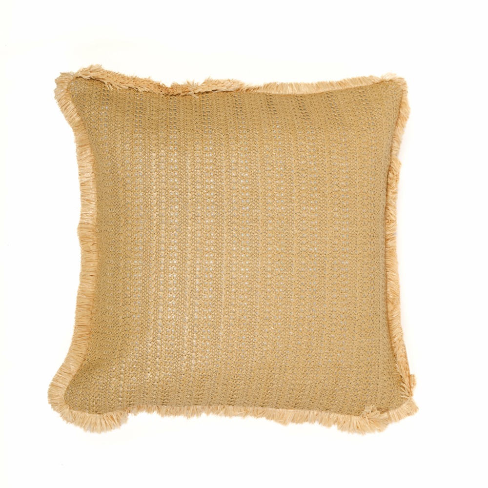 Housse de coussin effet raphia - carré - 45x45cm - uni