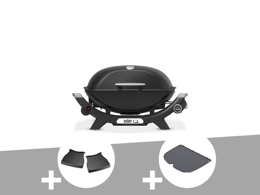 Barbecue à gaz q 2100n noir + plan de travail + plancha (1/2)