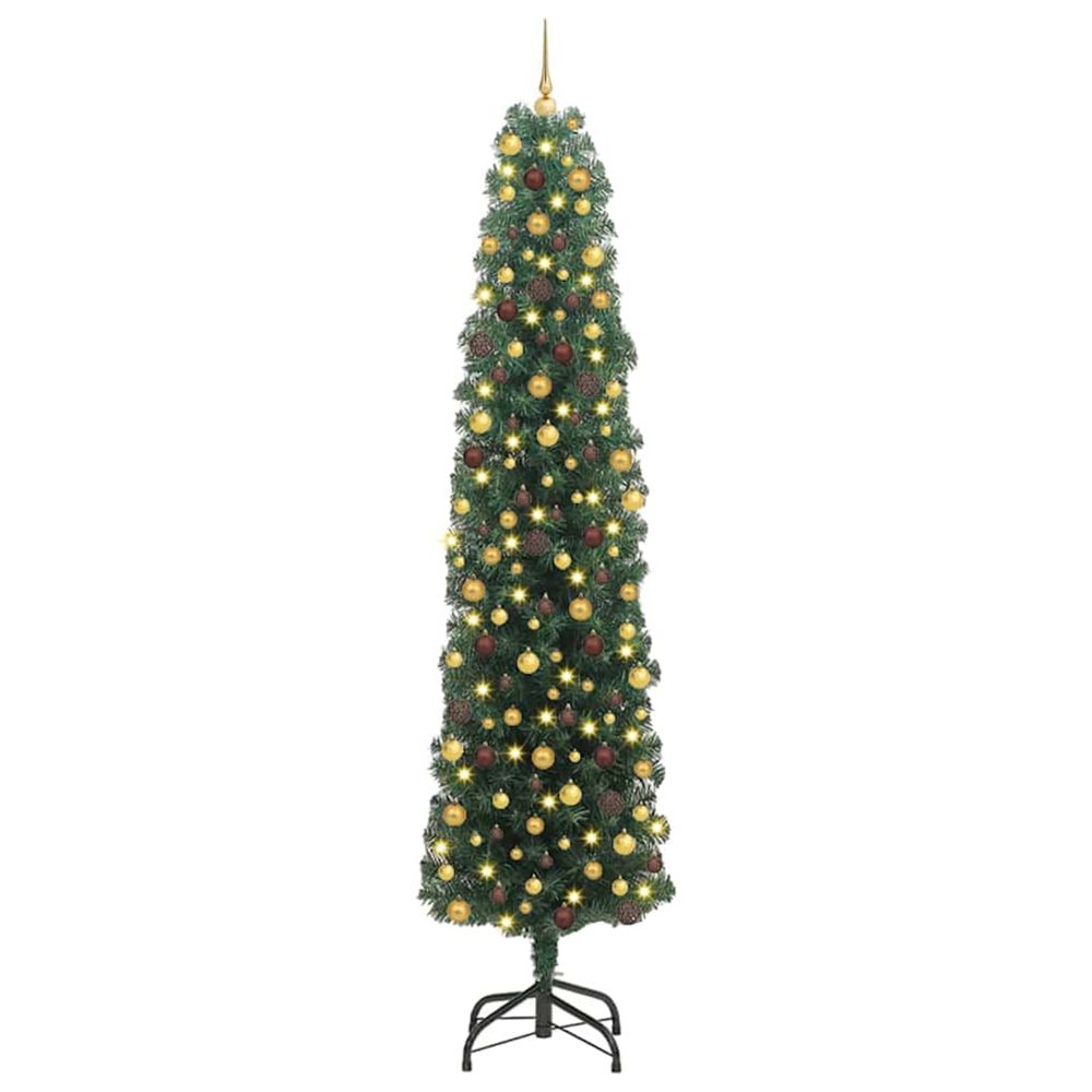 Sapin de noël artificiel vert 240 cm pvc et acier et plastique