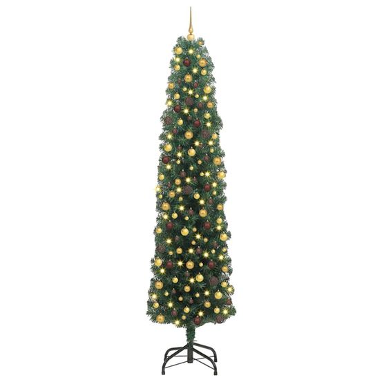Sapin de noël artificiel vert 240 cm pvc et acier et plastique