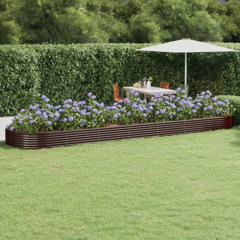 Lit surélevé de jardin acier galvanisé marron