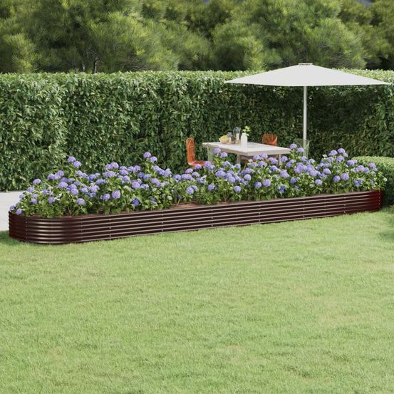Lit surélevé de jardin acier galvanisé marron