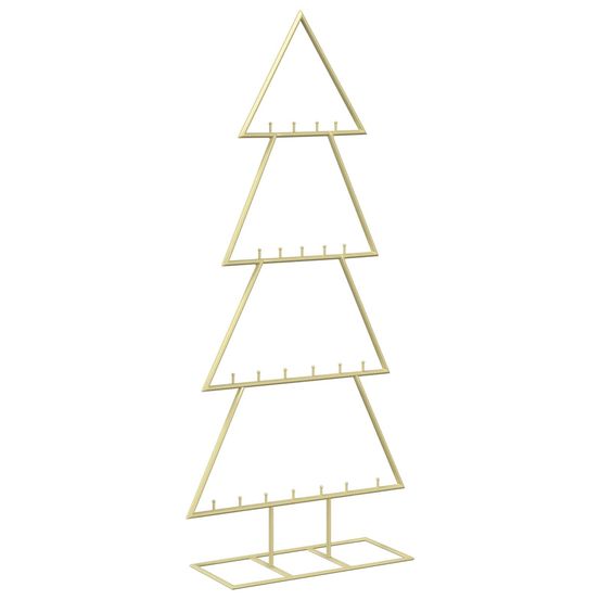 Sapin de noël en métal avec support kuopio 125 cm acier doré