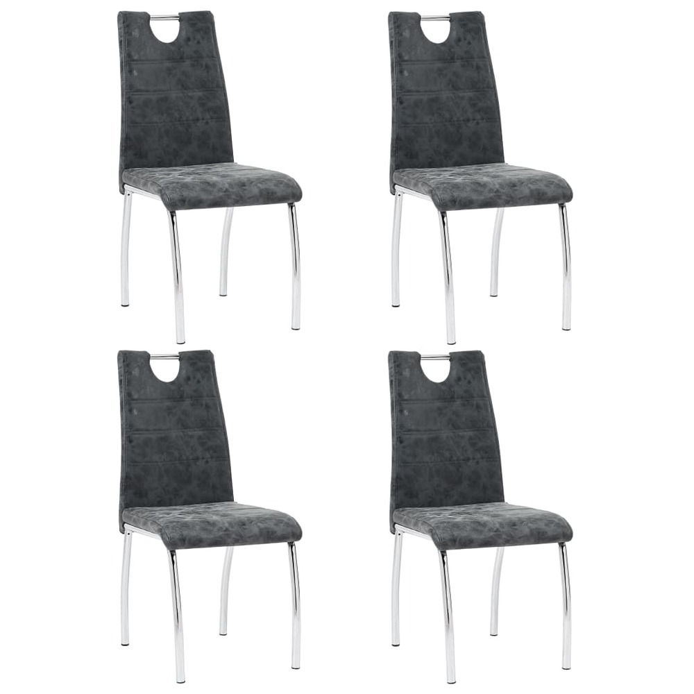 Chaises de salle à manger 4 pcs noir similicuir