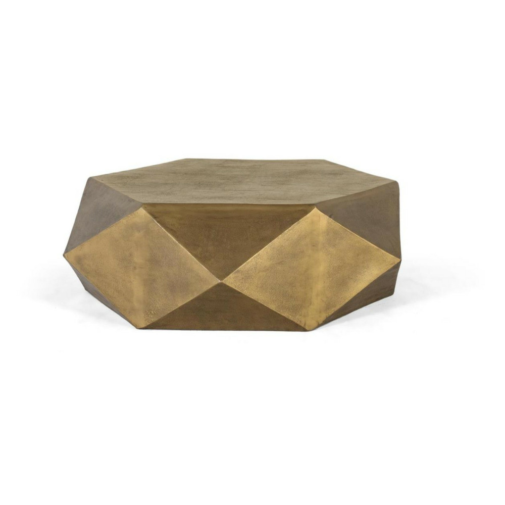 Table basse aluminium or - décoration d'autrefois