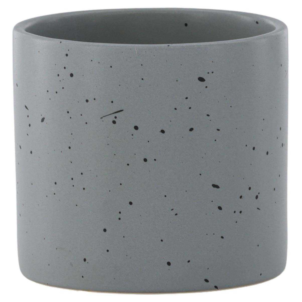 Cache pot en grès sane 11x10 cm gris