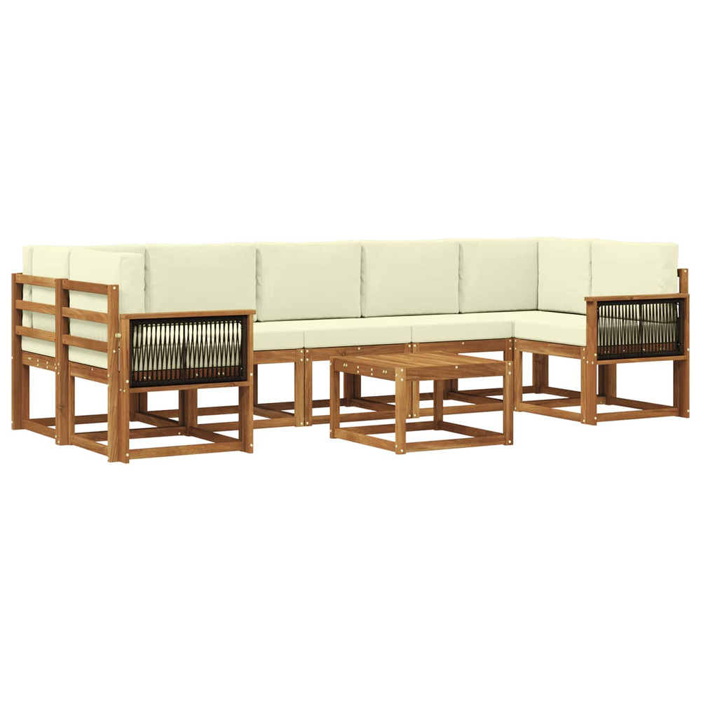Ensemble de canapés d'extérieur 6 pcs naturel et crème