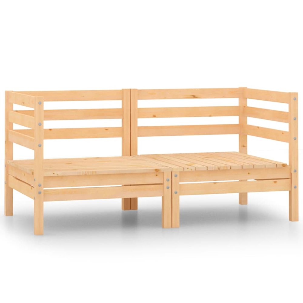 Canapés d'angle de jardin 2 pcs bois de pin massif
