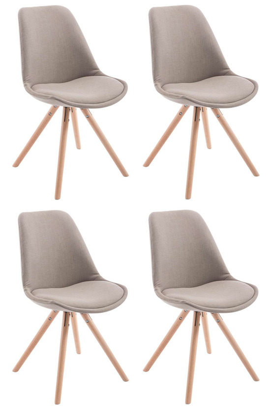 Lot de 4 chaises toulouse tissu natura rondes