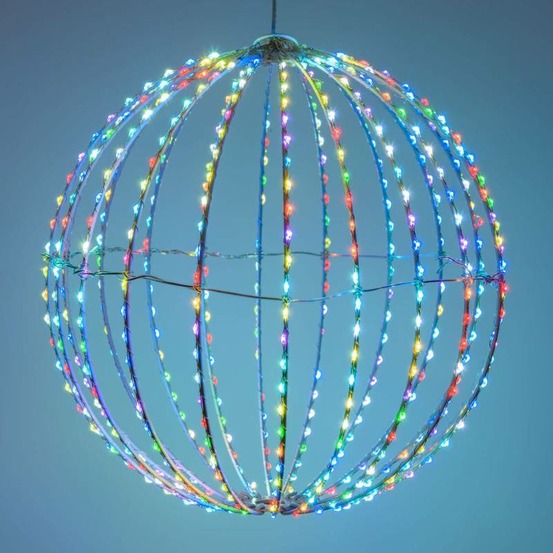 Sphère 3d lumineuse 30cm 500 led multi-flash rgb lotti
