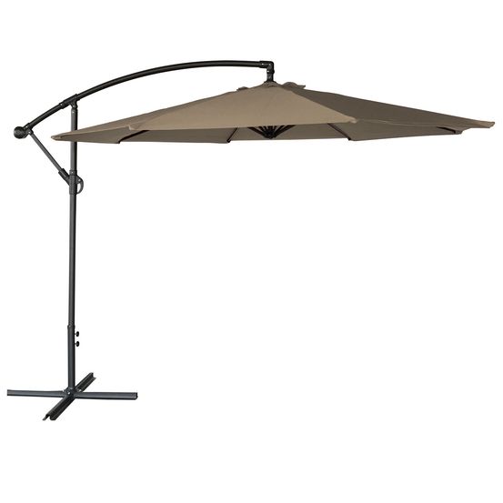 Parasol déporté oahu rond 3m de diamètre taupe