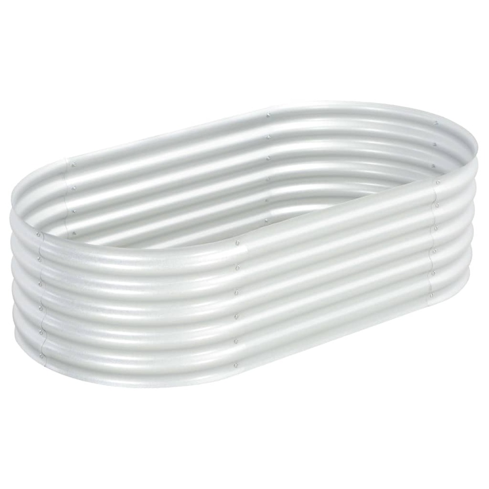 Jardinière lit surélevé plantes fleurs jardin 160 x 80 x 44 cm acier galvanisé argenté