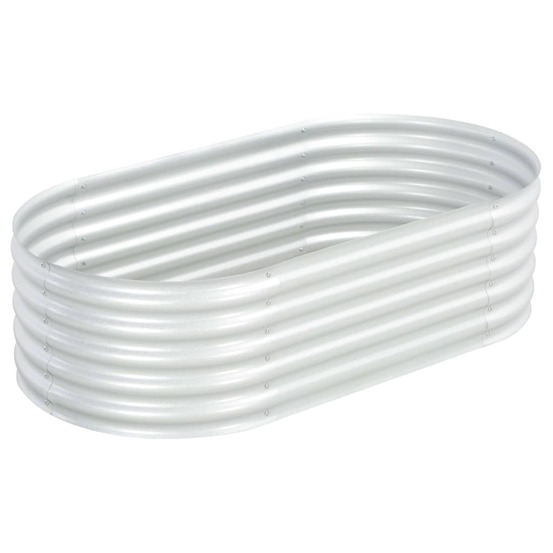 Jardinière lit surélevé plantes fleurs jardin 160 x 80 x 44 cm acier galvanisé argenté