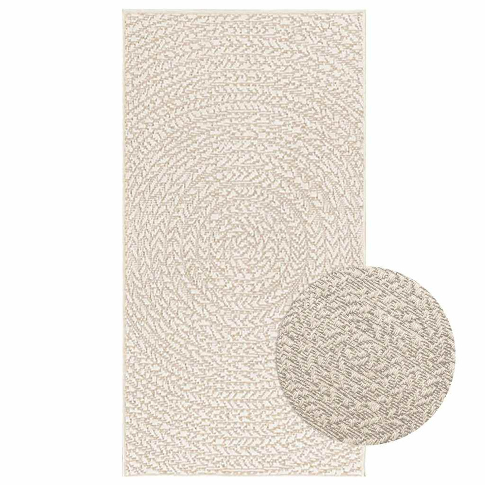 Tapis zizur crème 60x110 cm aspect de jute intérieur extérieur