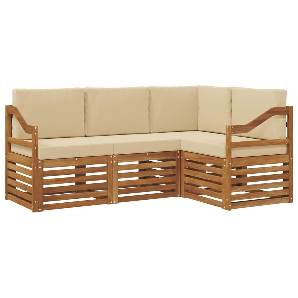 Ensembles de canapés avec coussin 4 pcs naturel et beige