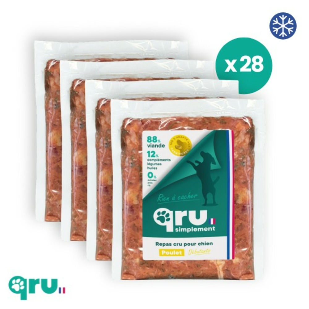 Barf complet chien - poulet sérénité x28 - 25 kg