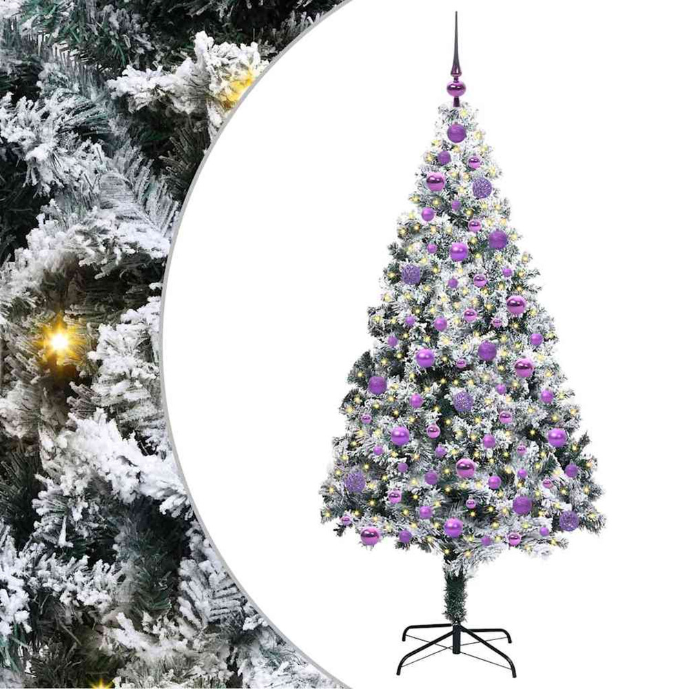 Sapin de noël artificiel blanc 180 cm pvc, acier et plastique