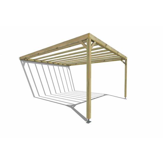 Pergola bois • 4m x 5m • adossée • sens profondeur • livraison comprise