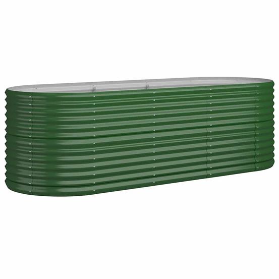 Lit surélevé de jardin acier galvanisé 224x80x68 cm vert