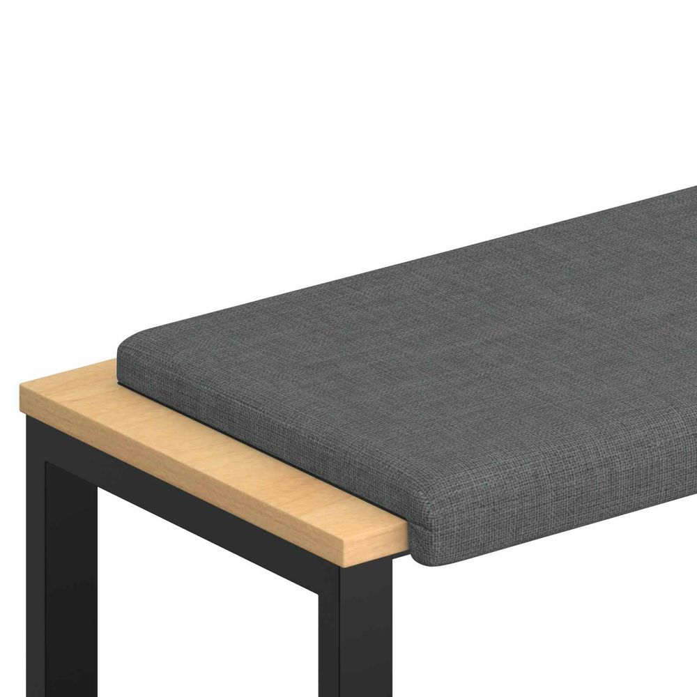 Coussin de banc tissu gris foncé profondeur 35 cm