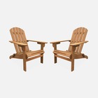 Lot de 2 fauteuils de jardin en bois - adirondack salamanca- eucalyptus . Chaises de terrasse rétro. Sièges de plage