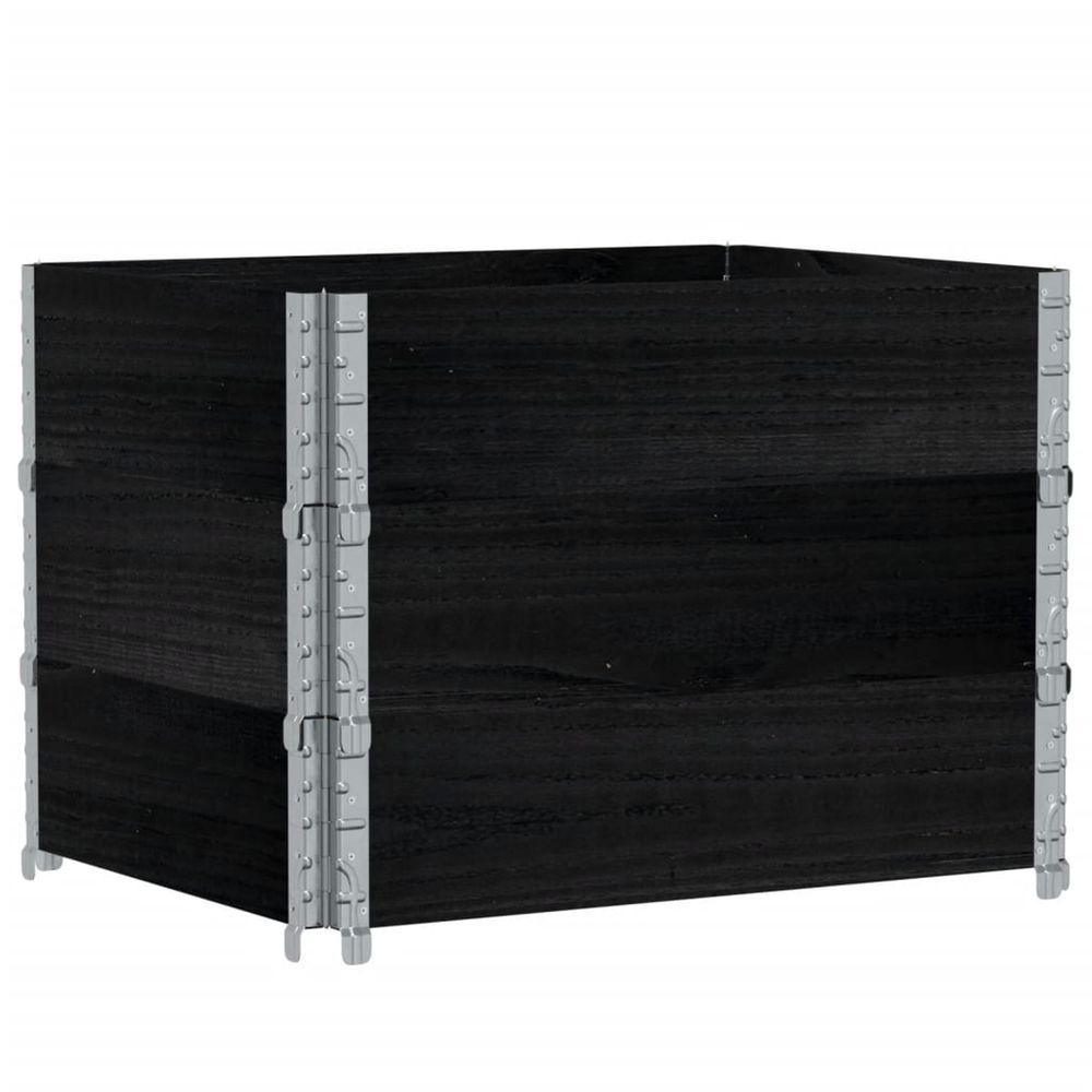Jardinière d'extérieur noir 80x60 cm bois massif de pin