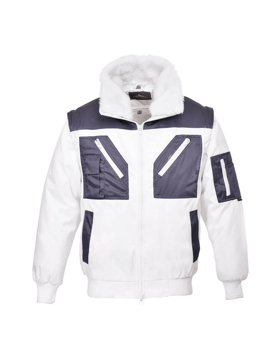 Blouson pilote bicolore couleur : blanc taille 4xl - portwest