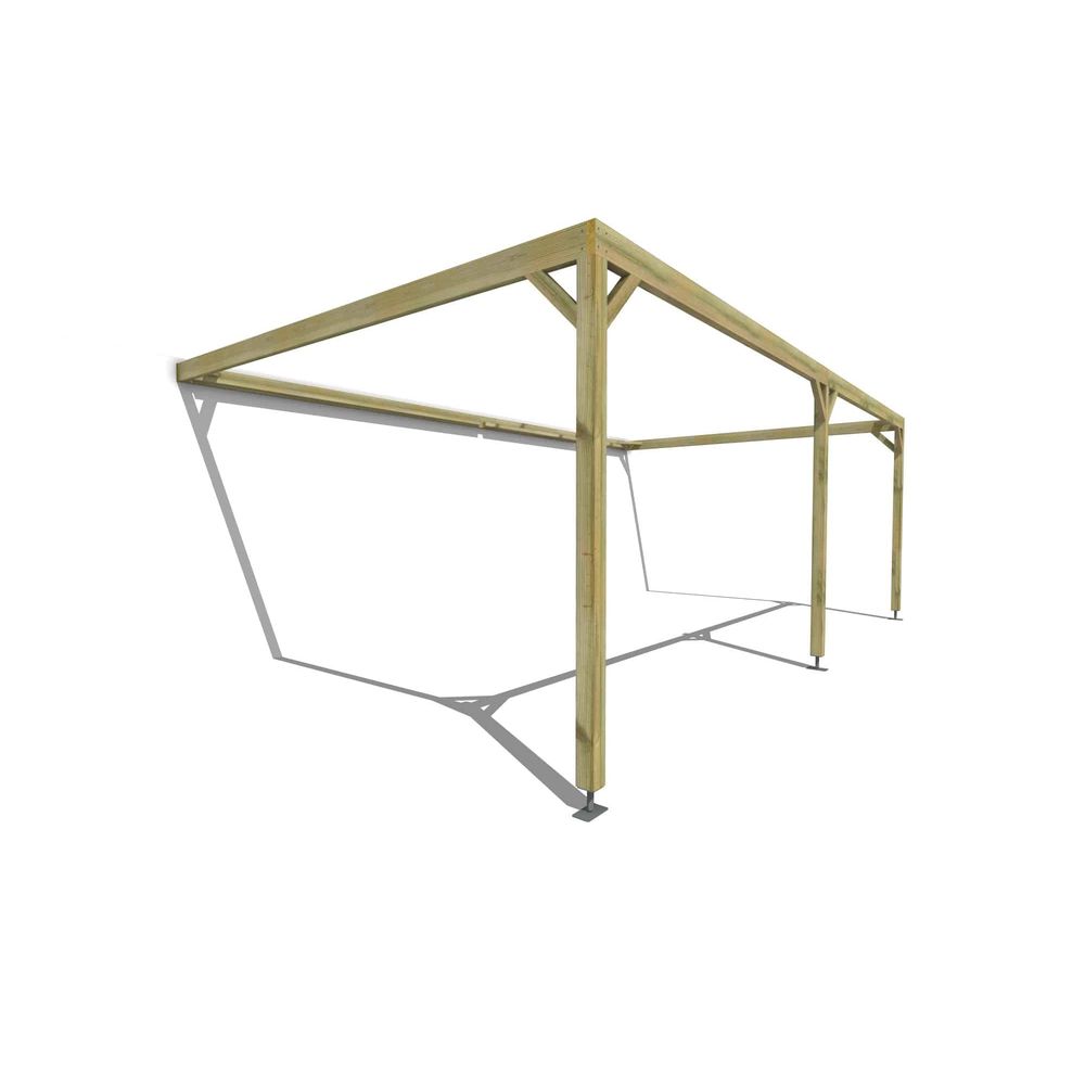 Pergola bois • 7m x 4m • adossée • cadre simple • livraison comprise
