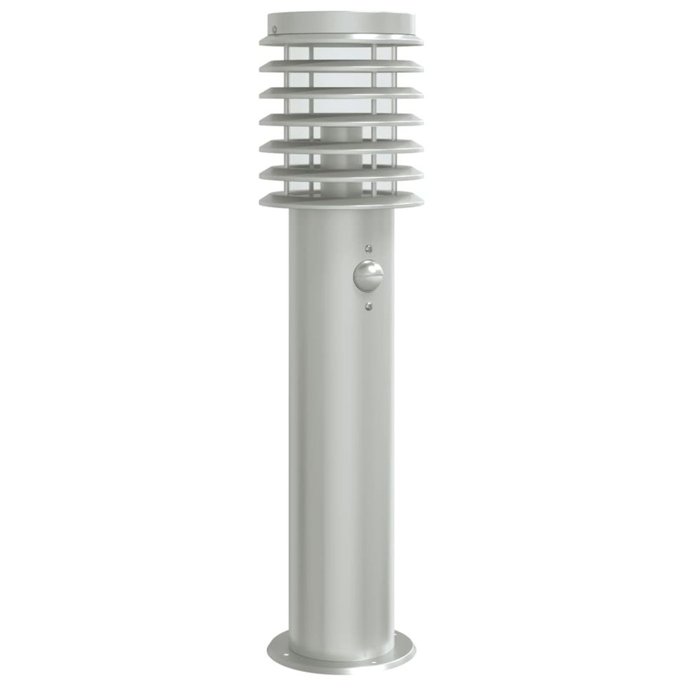 Lampadaire d'extérieur avec capteur argenté acier inoxydable