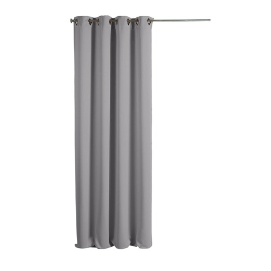 Rideau à oeillets carres cocoon gris clair 140 x 260 cm