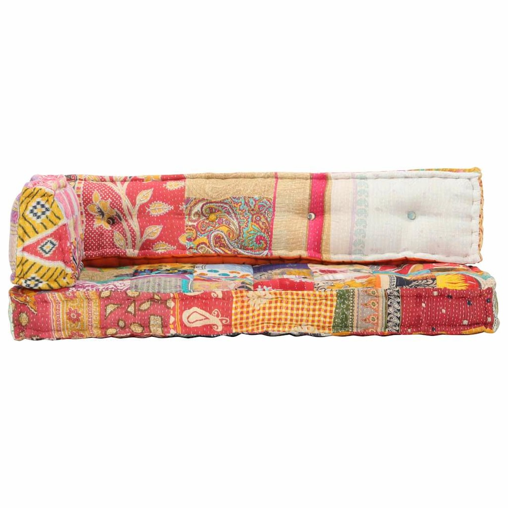 Coussin de canapé palette multicolore tissu patchwork