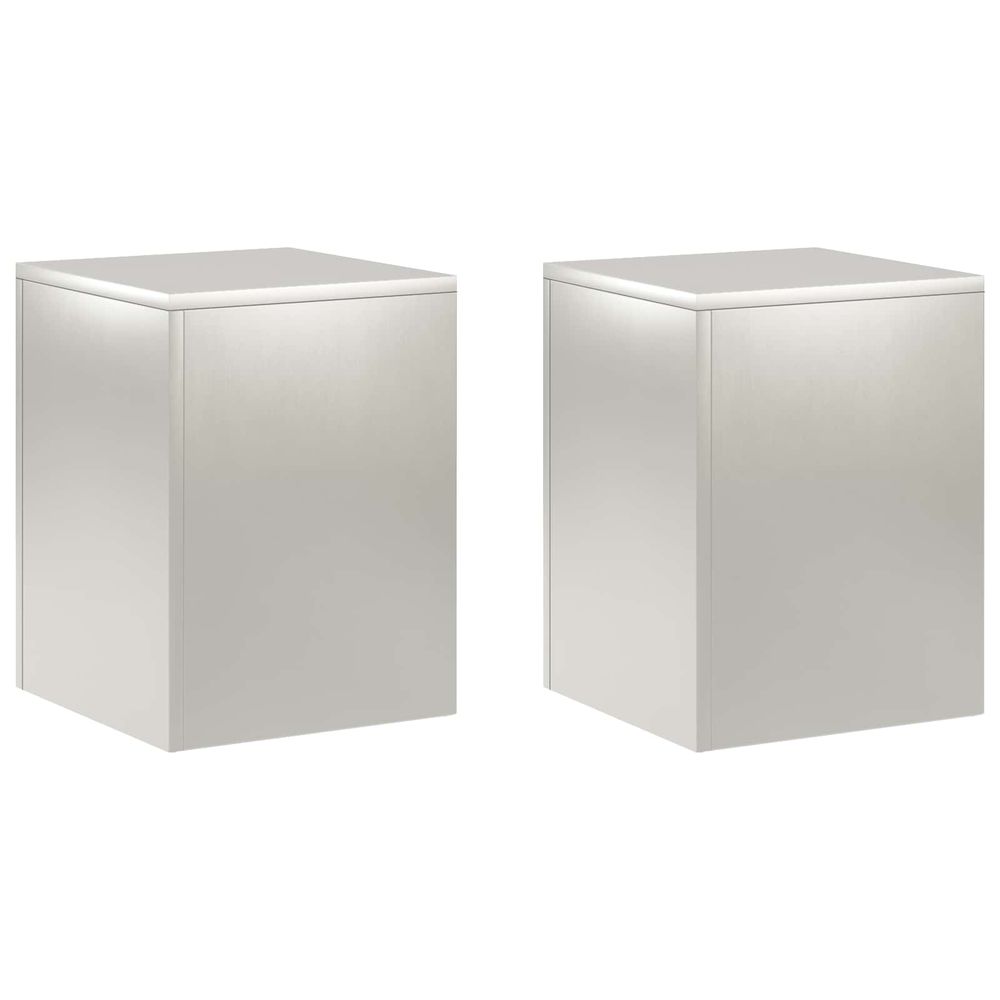 Support de plante 2 pcs argenté 30 x 30 x 40 cm acier