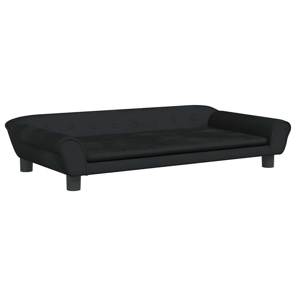 Lit pour chien panier canapé confortable 100 x 50 x 21 cm velours noir